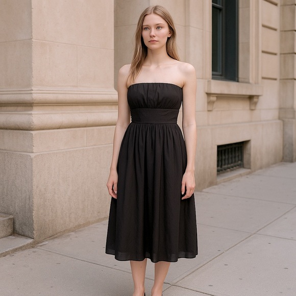 J.Crew Strapless 100% Silk Strapless Brown Dress in Size 10 - Picture 11 of 11